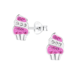 Wholesale Sterling Silver Cupcakes Ear Studs - JD10704