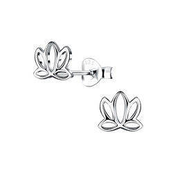 Wholesale Sterling Silver Lotus Flower Ear Studs - JD10685