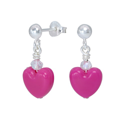 Wholesale Sterling Silver Ear Studs with Heart - JD1814