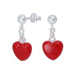 Wholesale Sterling Silver Ear Studs with Heart - JD1815