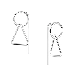 Wholesale Sterling Silver Geometric Earrings - JD5375