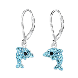 Wholesale Sterling Silver Dolphin Lever Back Earrings - JD7968