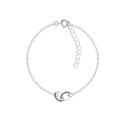 Wholesale Sterling Silver Circle Crystal Bracelet - JD11654