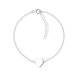 Wholesale Sterling Silver Heart Bracelet - JD11208