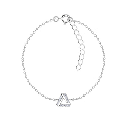 Wholesale Sterling Silver Triangle Bracelet - JD11763