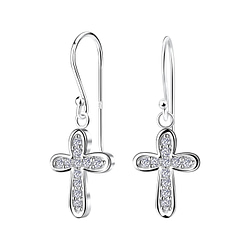 Wholesale Sterling Silver Cross Earrings - JD11669