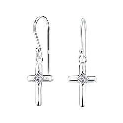 Wholesale Sterling Silver Cross Earrings - JD11670