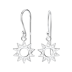Wholesale Sterling Silver Sun Earrings - JD11749