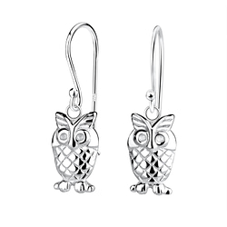Wholesale Sterling Silver Owl Earrings - JD11752