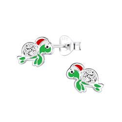 Wholesale Sterling Silver Christmas Turtle Ear Studs - JD11318