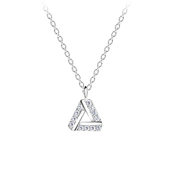 Wholesale Sterling Silver Triangle Necklace - JD11762