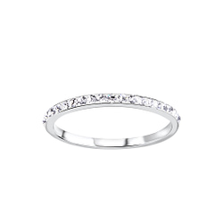 Wholesale Sterling Silver Crystal Band Ring - JD11652