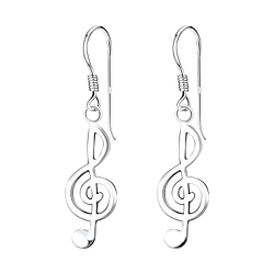 Wholesale Sterling Silver G-Clef Earrings - JD5211