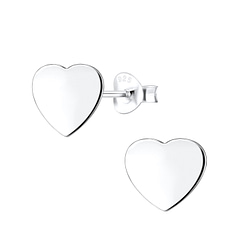 Wholesale Sterling Silver Heart Ear Studs - JD11933