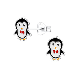 Wholesale Sterling Silver Penguin Ear Studs - JD12453
