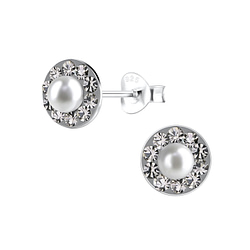 Wholesale Sterling Silver Round Ear Studs - JD13362
