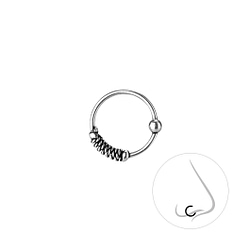 Wholesale 10mm Sterling Silver Nose Ring - Pack of 5 - JD13302