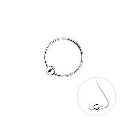 Wholesale 12mm Sterling Silver Ball Closure Ring - Pack of 5 - JD13281