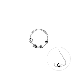 Wholesale 9mm Sterling Silver Nose Ring - Pack of 5 - JD13297