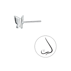 Wholesale Sterling Silver Butterfly Nose Stud - Pack of 10 - JD13062