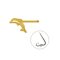 Wholesale Sterling Silver Dolphin Nose Stud With Ball - Pack of 10 - JD13119