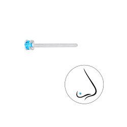 Wholesale 1.5mm Round Cubic Zirconia Sterling Silver Nose Stud - Pack of 10 - JD13173