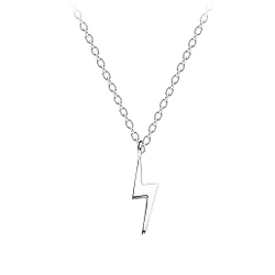 Wholesale Sterling Silver Lightning Bolt Necklace - JD12785