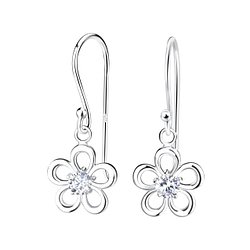Wholesale Sterling Silver Flower Earrings - JD13504