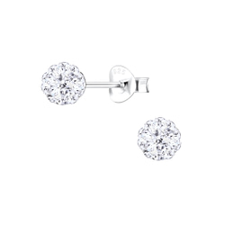 Wholesale 5mm Sterling Silver Crystal Ball Ear Studs - JD13659