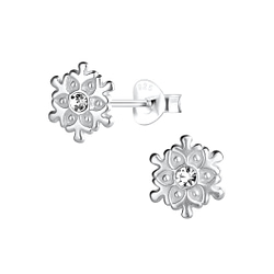 Wholesale Sterling Silver Snowflake Ear Studs - JD11126