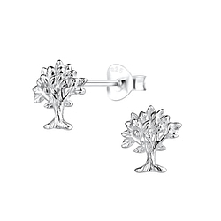 Wholesale Sterling Silver Tree of Life Ear Studs - JD14070