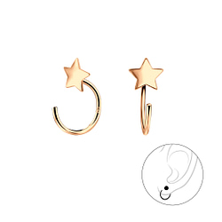 Wholesale Sterling Silver Star Ear Huggers - JD15365
