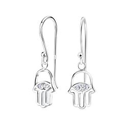 Wholesale Sterling Silver Hamsa Earrings - JD15482