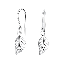 Wholesale Sterling Silver Leaf Earrings - JD15469