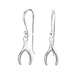 Wholesale Sterling Silver Wishbone Earrings - JD15467