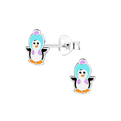 Wholesale Sterling Silver Penguin Ear Studs - JD15044