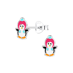 Wholesale Sterling Silver Penguin Ear Studs - JD15396