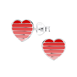 Wholesale Sterling Silver Heart Ear Studs - JD14622