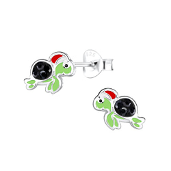 Wholesale Sterling Silver Christmas Turtle Ear Studs - JD14748