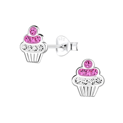Wholesale Sterling Silver Cupcakes Ear Studs - JD14639