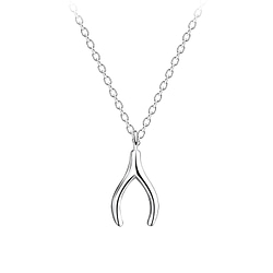 Wholesale Sterling Silver Wishbone Necklace - JD15468
