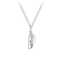 Wholesale Sterling Silver Feather Necklace - JD13506