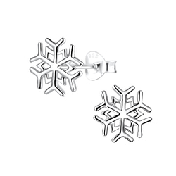 Wholesale Sterling Silver Snowflake Ear Studs - JD15677