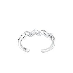 Wholesale Sterling Silver Zig Zag Toe Ring - JD8141