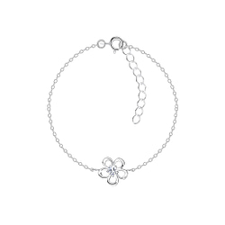 Wholesale Sterling Silver Flower Bracelet - JD15523