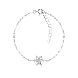 Wholesale Sterling Silver Snowflake Bracelet - JD16328