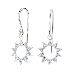 Wholesale Sterling Silver Sun Earrings - JD15498