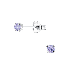 Wholesale 3mm Round Cubic Zirconia Sterling Silver Ear Studs - JD9998