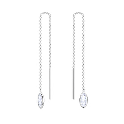 Wholesale 3X6 Marquise Cubic Zirconia Sterling Silver Thread Through Earrings - JD6504