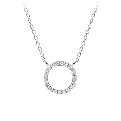 Wholesale Sterling Silver Circle Necklace - JD12717